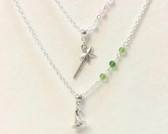 Wicked inspired necklace choose from Elphaba or Glinda Handmade