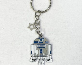 R2D2 and star keyring Handmade
