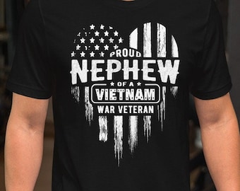Proud Nephew Vietnam Vet Uncle T-Shirt | Military Family Veterans Day Short Sleeve Tee Shirt | Unisex XS S M L XL Plus Sizes 2XL 3XL 4XL 5XL