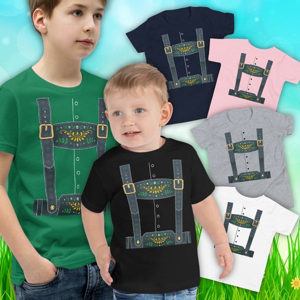 Lederhosen Kids T-Shirt | Oktoberfest Tee Shirts Baby Toddler & Youth Sizes Available | Funny German Culture Halloween Costume Gift