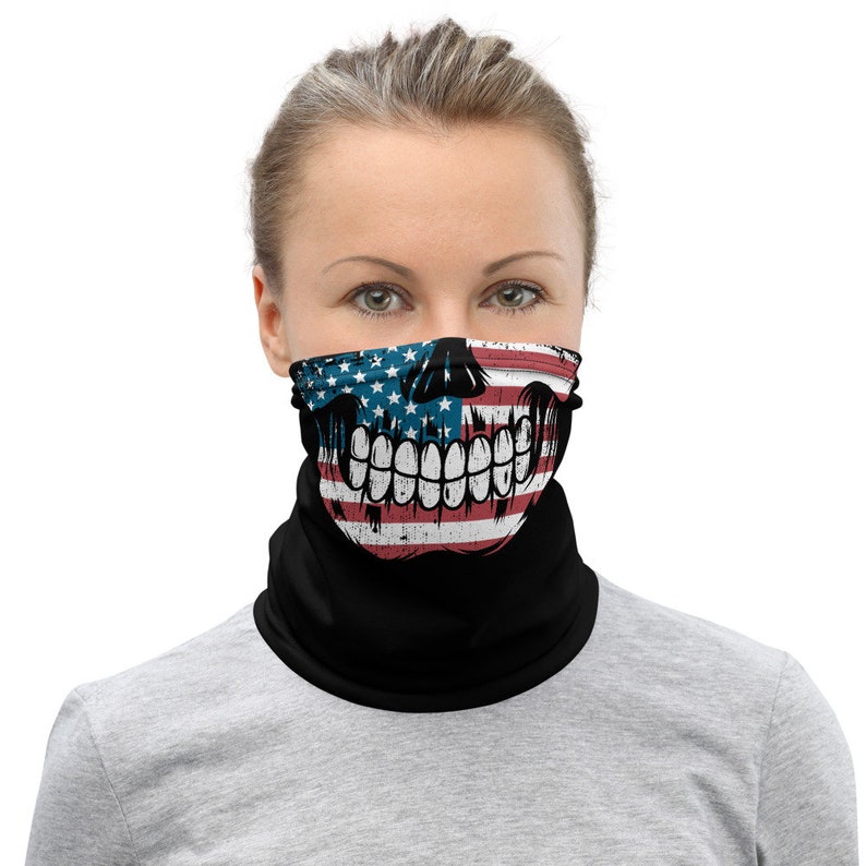 USA Skull American Flag Skeleton Neck Gaiter Luxury Accessory Etsy