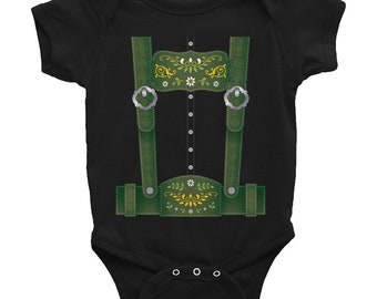 Lederhosen Oktoberfest Funny German Culture Halloween Costume Baby Bodysuit Gift Rabbit Skins Infant Bodysuit Baby Apparel