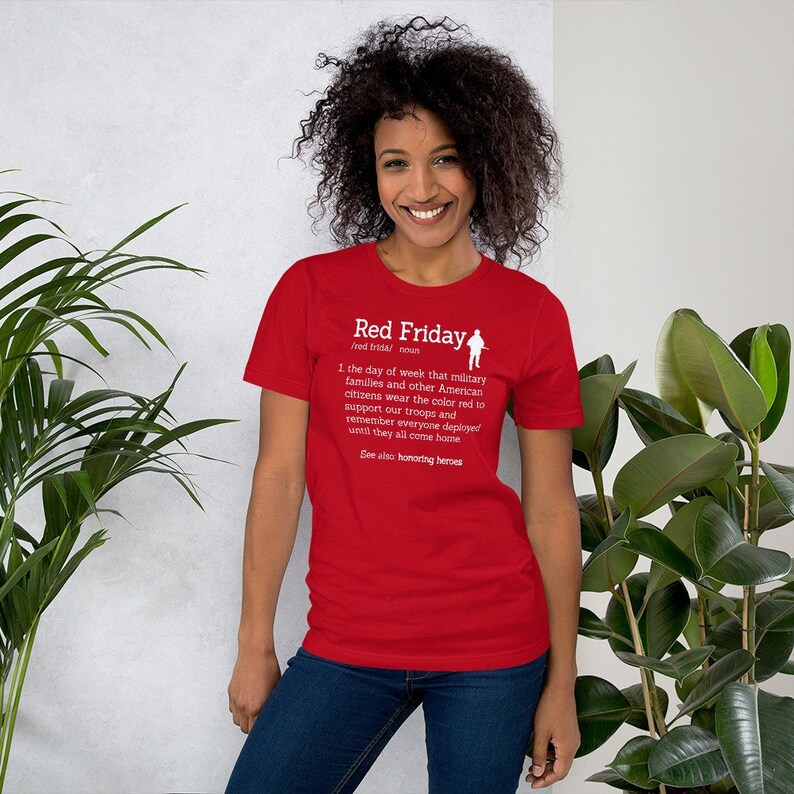 Red Friday Tshirt Heroes Definition Honoring Soldier Etsy