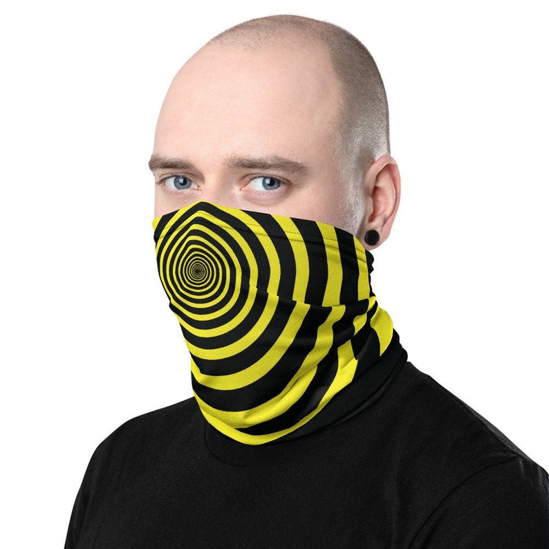 Hypnotic Swirls Face Mask Cover Funny Political Hypnosis
