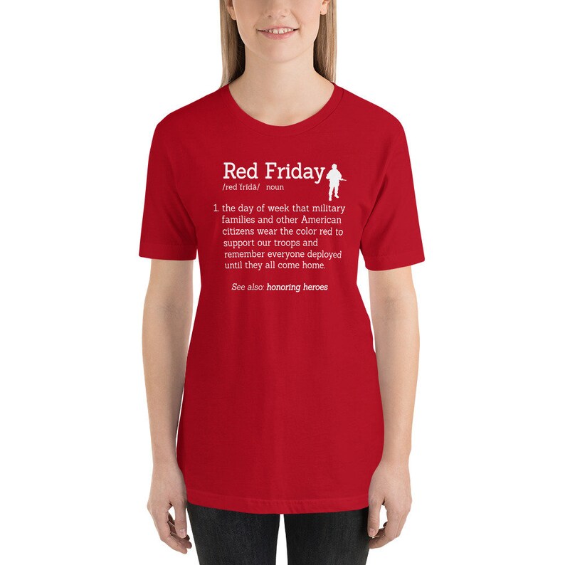 Red Friday Tshirt Heroes Definition Honoring Soldier Etsy