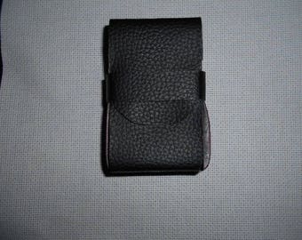Black faux leather cigarette case