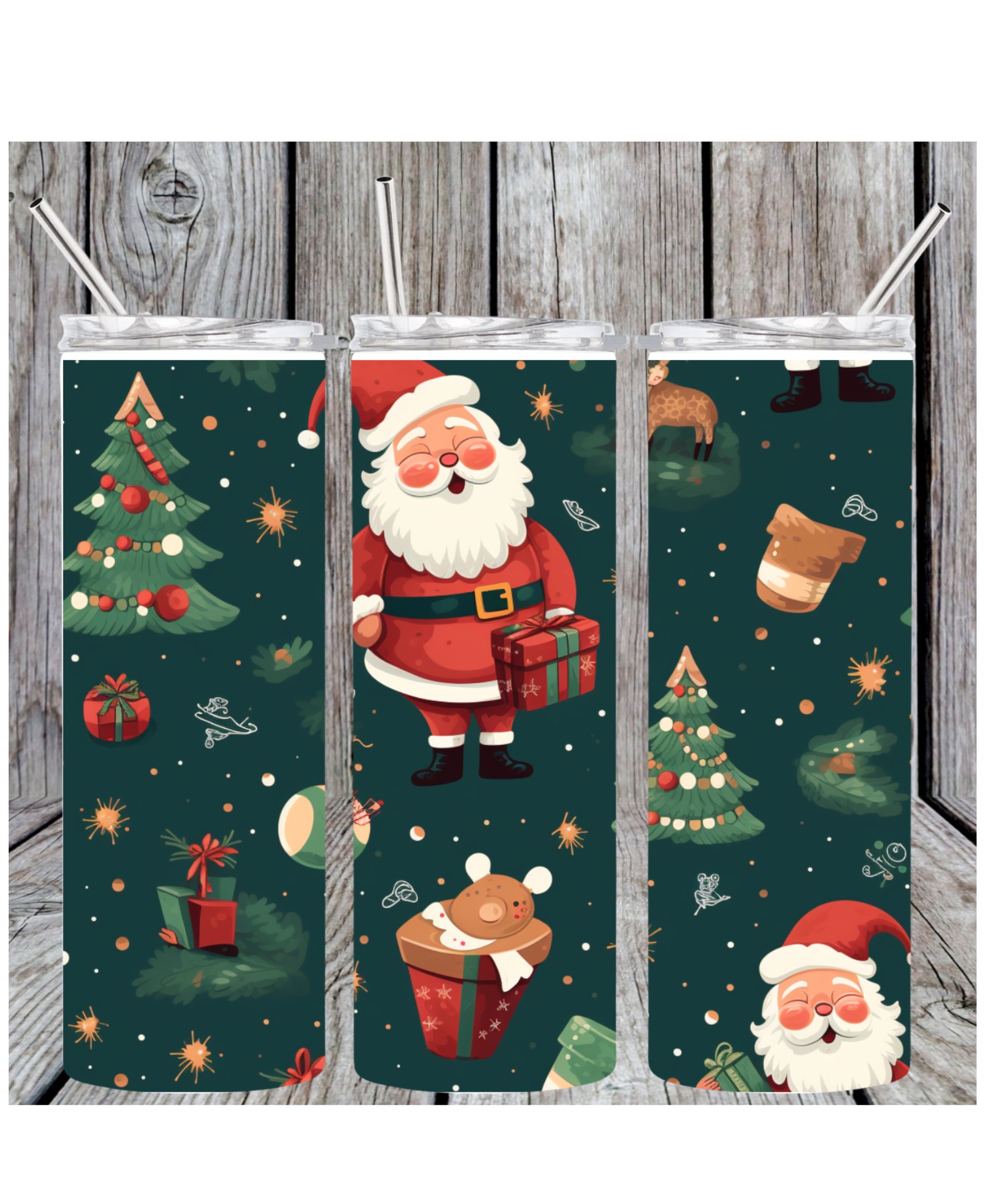 20 Oz Wrap PNG Tumbler Sublimation 300 DPI Adorable Santa - Etsy
