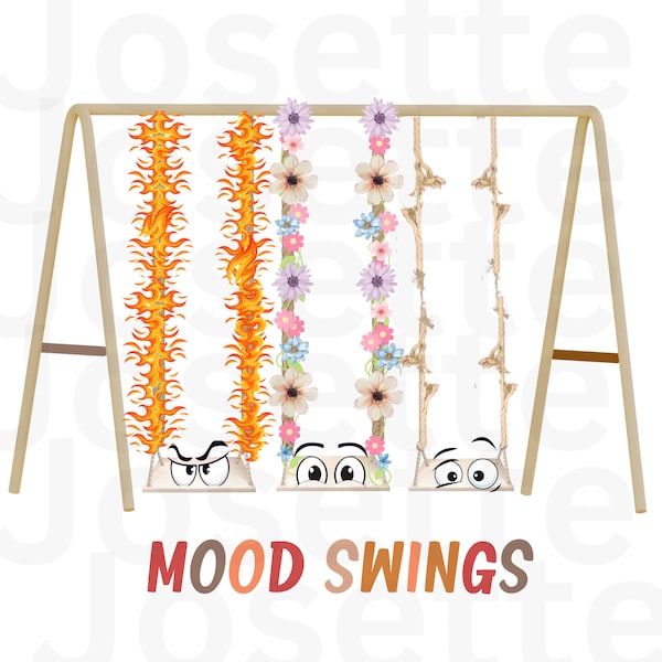 Mood Swing PNG Super Cute Swing Set with Funny Faces PNG High Quality Great for Sublimation 300 DPI Item