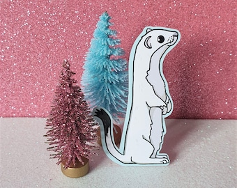 Pantalaimon Vinyl Sticker - Ermine - His Dark Materials - Animal Lover - Phillip Pullman - Cute - Planner - Gift - Nature - Illustration