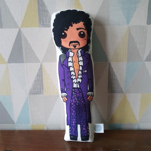 Prince Inspired Doll - Gift - Purple Rain - Gift - Plush Toy - Purple One - Unique Art Doll - Rock Music Icon - Rockstar - Tribute - Popstar
