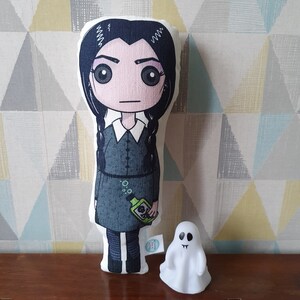 Wednesday Addams Doll The Addams Family Halloween Emo Goth Dark Gift Art Doll Illustration Icon Creepy Cute Morticia 画像 4