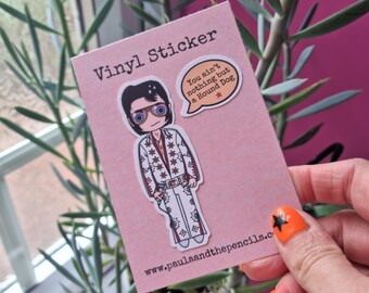 Elvis Vinyl Sticker - King of Rock n' Roll - Las Vegas Elvis - Icon - Legend - Rockstar - Gift - Jumpsuit - Laptop Decal - Icon Sticker