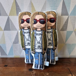 Kurt Cobain Inspired Doll Nirvana Gift Plushie 1990s Nevermind Alternative Fabric Doll Art Doll Rock Music Icon Rockstar image 4