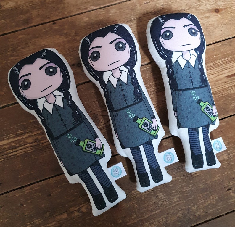 Wednesday Addams Doll The Addams Family Halloween Emo Goth Dark Gift Art Doll Illustration Icon Creepy Cute Morticia image 9