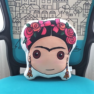 Frida Cushion - Gift - Plush - Artist - Mexican - Day of the Dead - Art Doll - Icon - Feminist - Frida Inspired