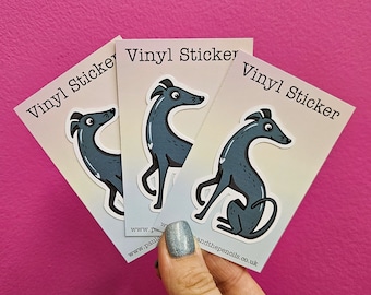 Little Whippet Vinyl Sticker - Dog Person - Sighthound - Greyhound - Skinny Dog - Hound - Dog Sticker - Animal Lover - Cute Decal - Floral
