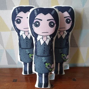 Wednesday Addams Doll The Addams Family Halloween Emo Goth Dark Gift Art Doll Illustration Icon Creepy Cute Morticia image 2