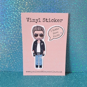 George Michael Inspired Vinyl Sticker - Gift - Wham - Laptop Decal - Planner Sticker - Rock Music Icon - Rockstar - Careless Whisper - Faith