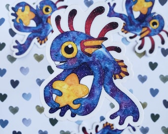Galaxy Murloc Sticker - Watercolor Art Vinyl Sticker | World of Warcraft Decor | Geeky Decal