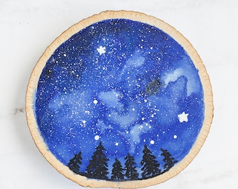 Wood Slice Ornament, Made to Order Art, Galaxy Ornament, Wooden Wall ...