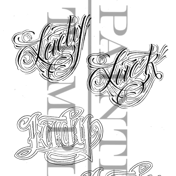 LADY LUCK Set- DIGITAL - Custom Art  - 2xLady Luck Art  - Includes 4 File Formats .svg .jpg .pdf .png