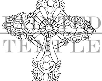 KRZYŻ DEKORACYJNY - CYFROWY - Inspiracja artystyczna - Zawiera 4 formaty plików .svg .jpg .pdf .png
