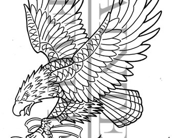 EAGLE ADVERTISER - CYFROWY - Grafika niestandardowa - Orzeł w locie - Zawiera 4 formaty plików .svg .jpg .pdf .png