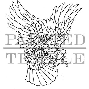 AMERICAN THREAT - DIGITAL - Custom Art  -Eagle in Flight - Includes 4 File Formats .svg .jpg .pdf .png
