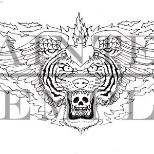 SACRED TIGER - DIGITAL - Custom Art - Includes 4 File Formats .svg .jpg .pdf .png