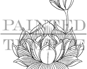 LOTUS LOVE - CYFROWY - Grafika na zamówienie - Zawiera 4 formaty plików .svg .jpg .pdf .png