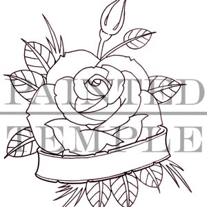 ROSE BANNER- DIGITAL - Custom Art - Includes 4 File Formats .svg .jpg .pdf .png