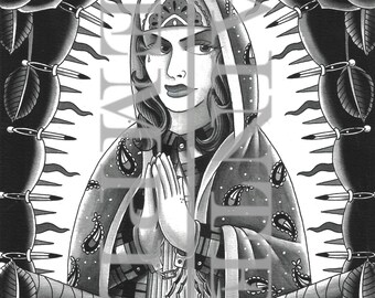 Art Print: Lupe / Fine Art Print on archival paper / 11" x 14" / Painted Temple Tattoo Custom Art