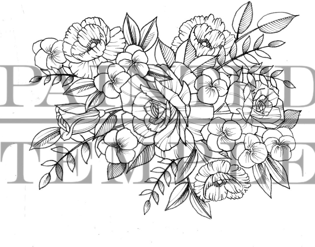 FLORAL BOUQUET - DIGITAL - Custom Art - Includes 4 File Formats .svg ...