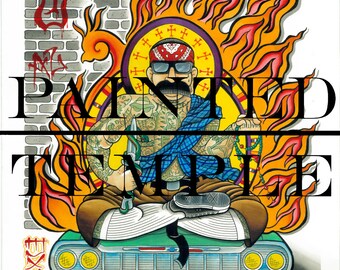 Art Print: Fudo / Fine Art Print on archival paper / 16" x 20" / Painted Temple Tattoo Custom Art