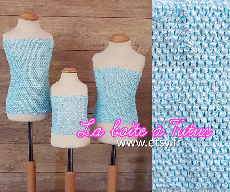 Bustier Crochet pour Tutu Fille BLEU clair ciel LAGON, Bustier Extensible Robe Princesse Bébé 6 12 mois Enfant 2 3 4 5 6 ans Ado 8 10 12 ans image 3