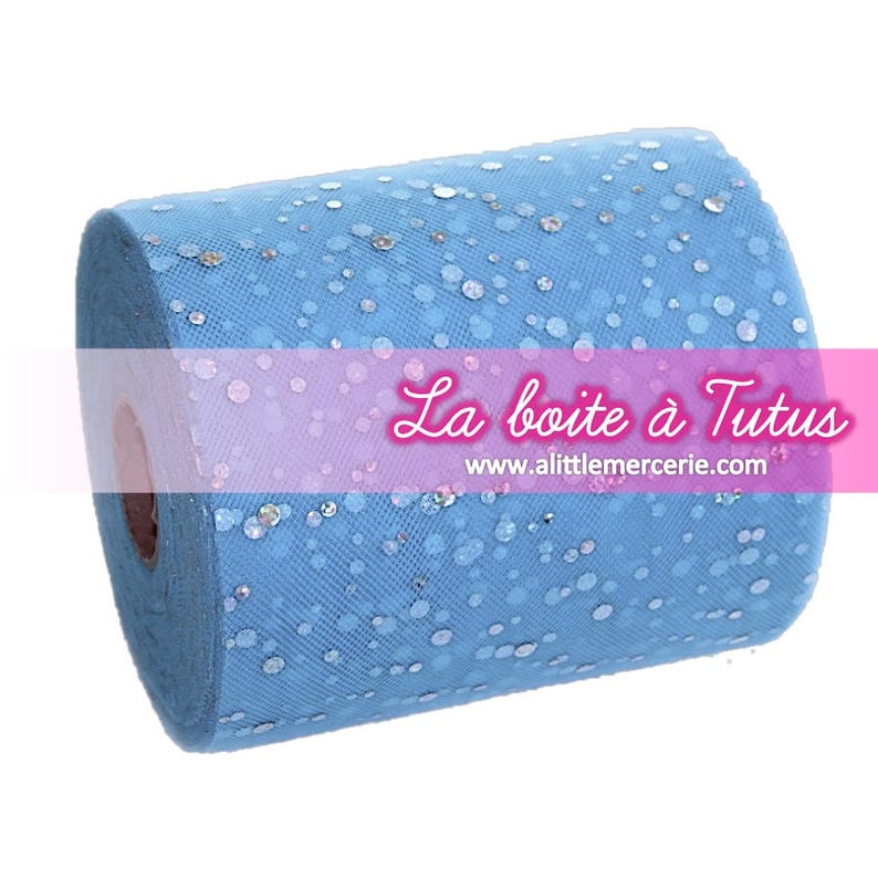 fairy costume glitter Tulle sequin by the yard for Tutu dress Princess Carnival dress SKY blue tulle with glitter