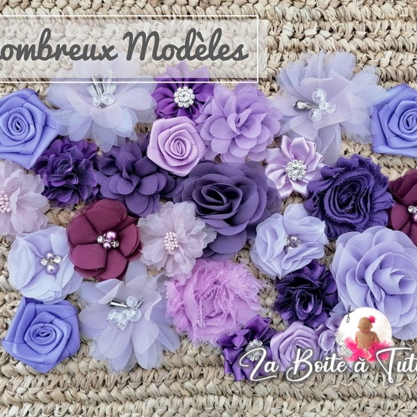 Fleur Artificielle en Tissu Violet Applique à coudre / coller DIY Bustier Bandeau Cheveux Ceinture Sac Robe de Princesse Mariage Déguisement