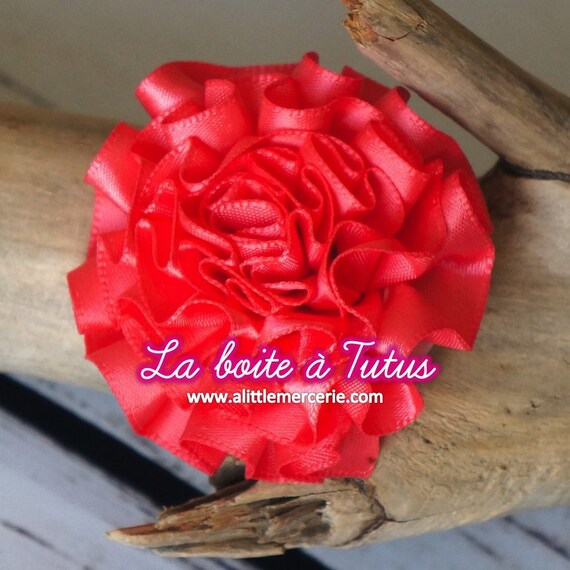 Fleur En Tissu Pompon Rose Corail Applique En Satin à Coudre Coller Diy Pour Accessoire Cheveux Sac Bandeau Ceinture P2