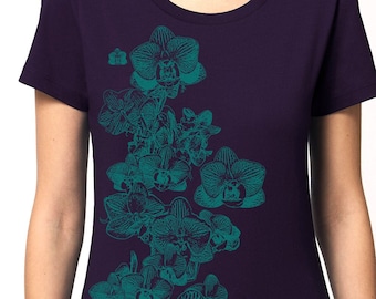 Orchid Orchid t-shirt, organic cotton, short sleeves, women's cut, purple, plum, from S to XL