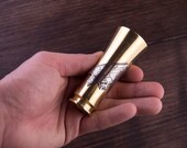 WWII Shell Shot Glass Diving Eagle WW2 original brass mug cup vintage shotgun case casing military gift soldier world war trench art genuine