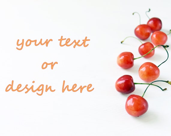 Cherry Stock Photo Digital Mockup Food Photo White Background