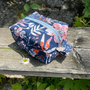 Quilted Boxy Zipper Bag – Handmade | 100% Cotton | Fully Lined | Charm Accent