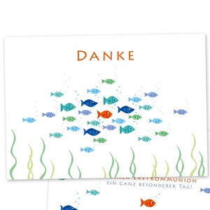 Danksagungen FISCHE personalisierbar Kommunion Taufe | Art.-Nr. 118