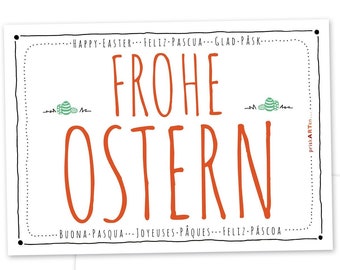 Osterkarte FROHE OSTERN mit Ostereiern aus Recyclingpapier