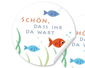 Aufkleber FISCHE schön dass ihr da wart aus Recyclingmaterial