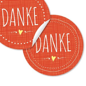 Aufkleber DANKE orange Schraffur Recyclingmaterial | Art.-Nr. 115
