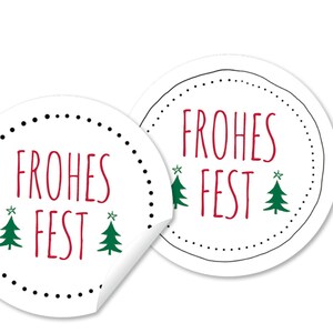 Weihnachtsaufkleber Frohes Fest TANNEN Recyclingmaterial | Art.-Nr. 106