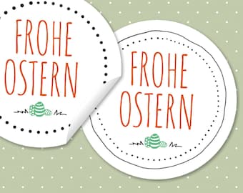 Osteraufkleber frohe Ostern OSTEREIER Recyclingmaterial