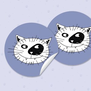 Aufkleber KATZE – blaue Katzenaufkleber aus Recyclingmaterial | freche Katzenillustrationen | gezeichnete Katzengesichter | Art.-Nr. 148