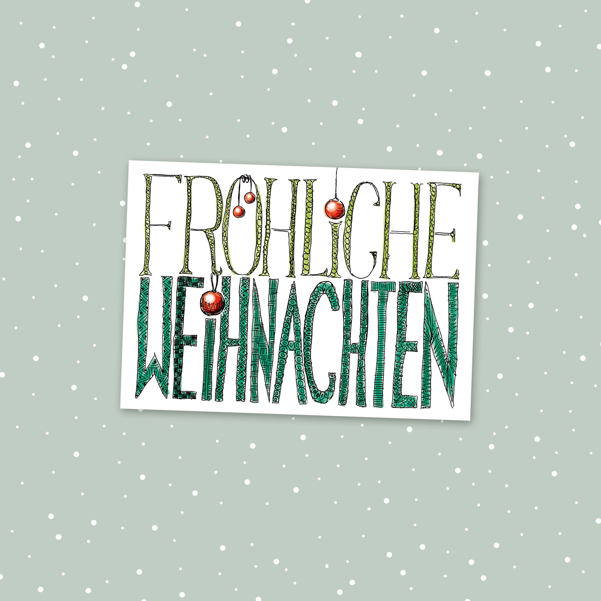 Weihnachtskarte FRÖHLICHE WEIHNACHTEN mit Text optional mit | Etsy